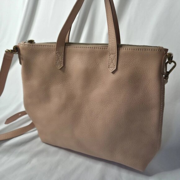 Madewell Women's Zip Top Crossbody Transport Bag Pink Leather - Picture 2 of 12